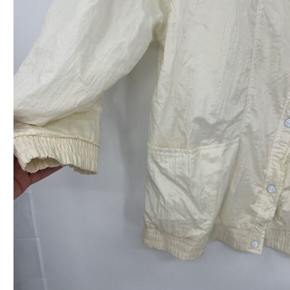Vintage Spencer Douglas Nylon Jacket Womens Sz 16 Crinkle Snap Front 90s Minimal - Picture 8 of 10